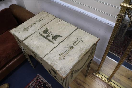 A French painted dressing table, 19th century W.81cm